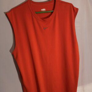 Nike Fit Dry Men's Size Large Orange Sleeveless Exercise Shirt